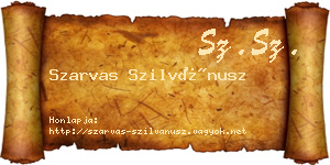 Szarvas Szilvánusz névjegykártya